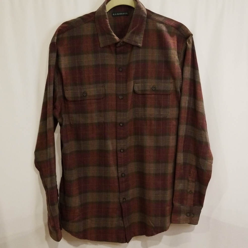 💥G.H. Bass & Co MEN's Long Sleeve Flannel Shirt